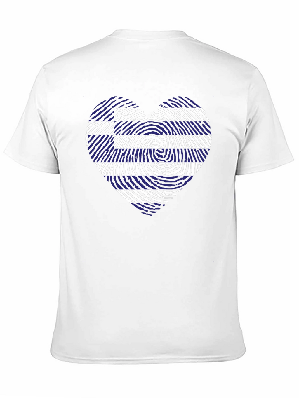 Greece Flag Heart Fingerprint T-Shirt