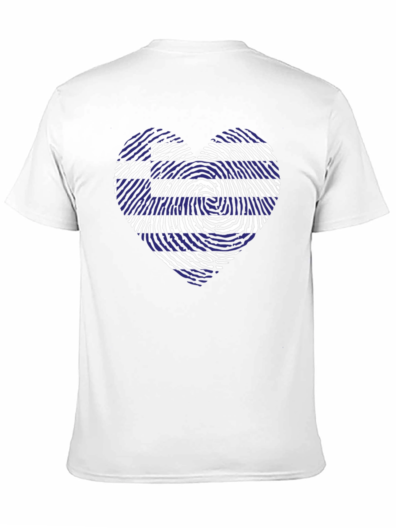 Greece Flag Heart Fingerprint T-Shirt