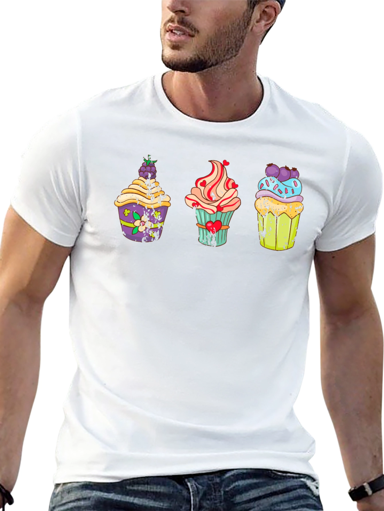 Cupcake Graphic T-Shirt - Unique Dessert Design Tee