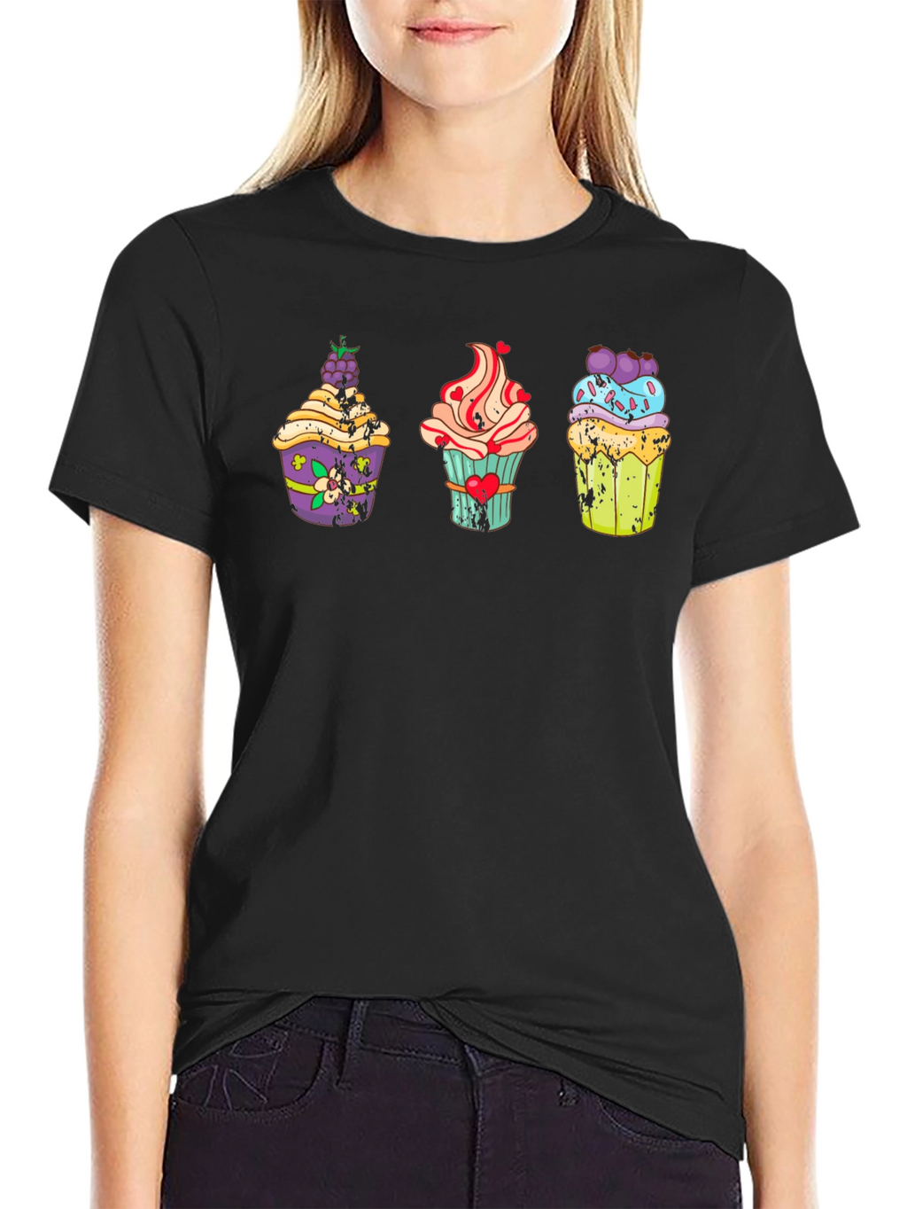 Cupcake Graphic T-Shirt - Unique Dessert Design Tee