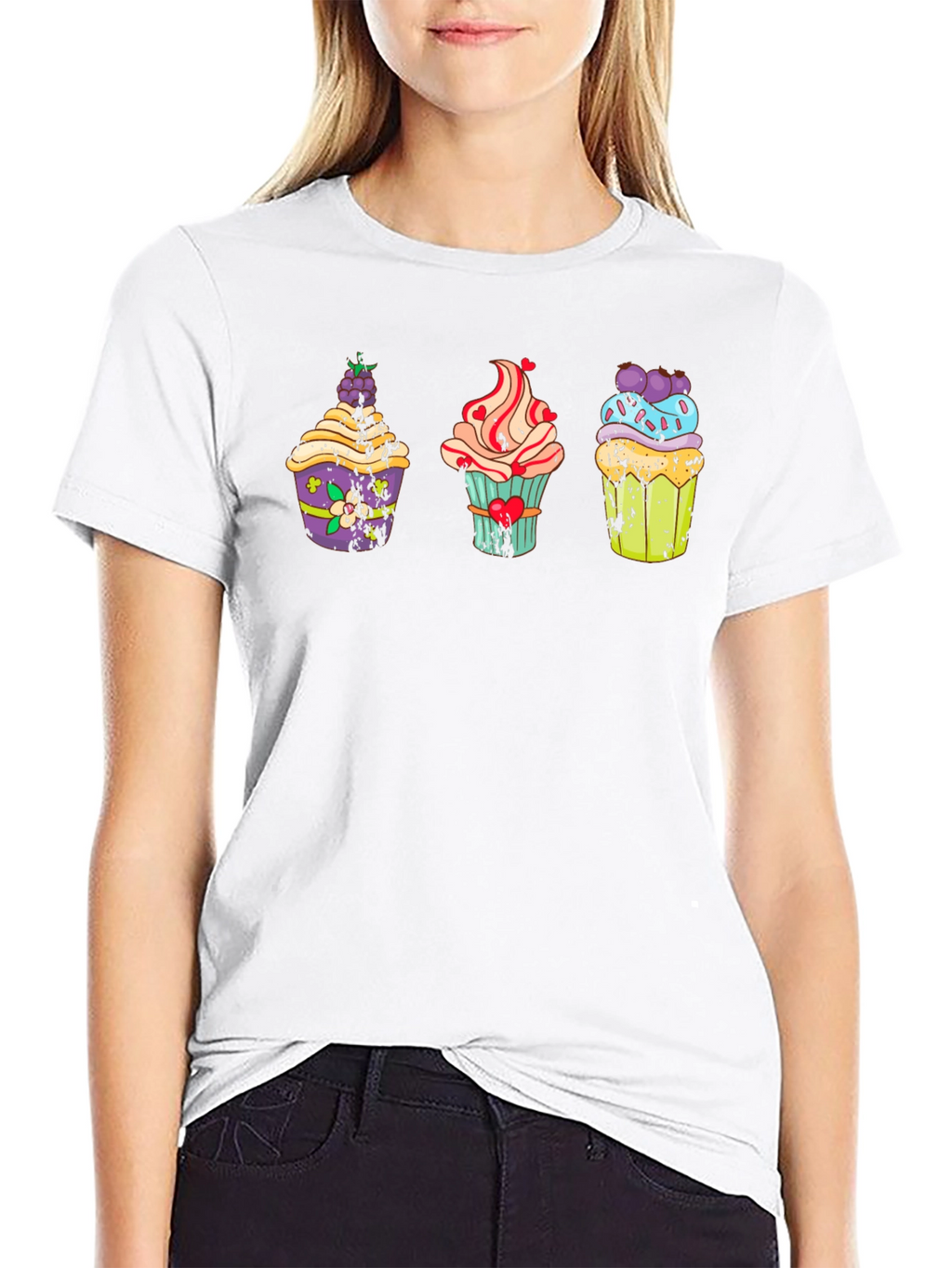 Cupcake Graphic T-Shirt - Unique Dessert Design Tee