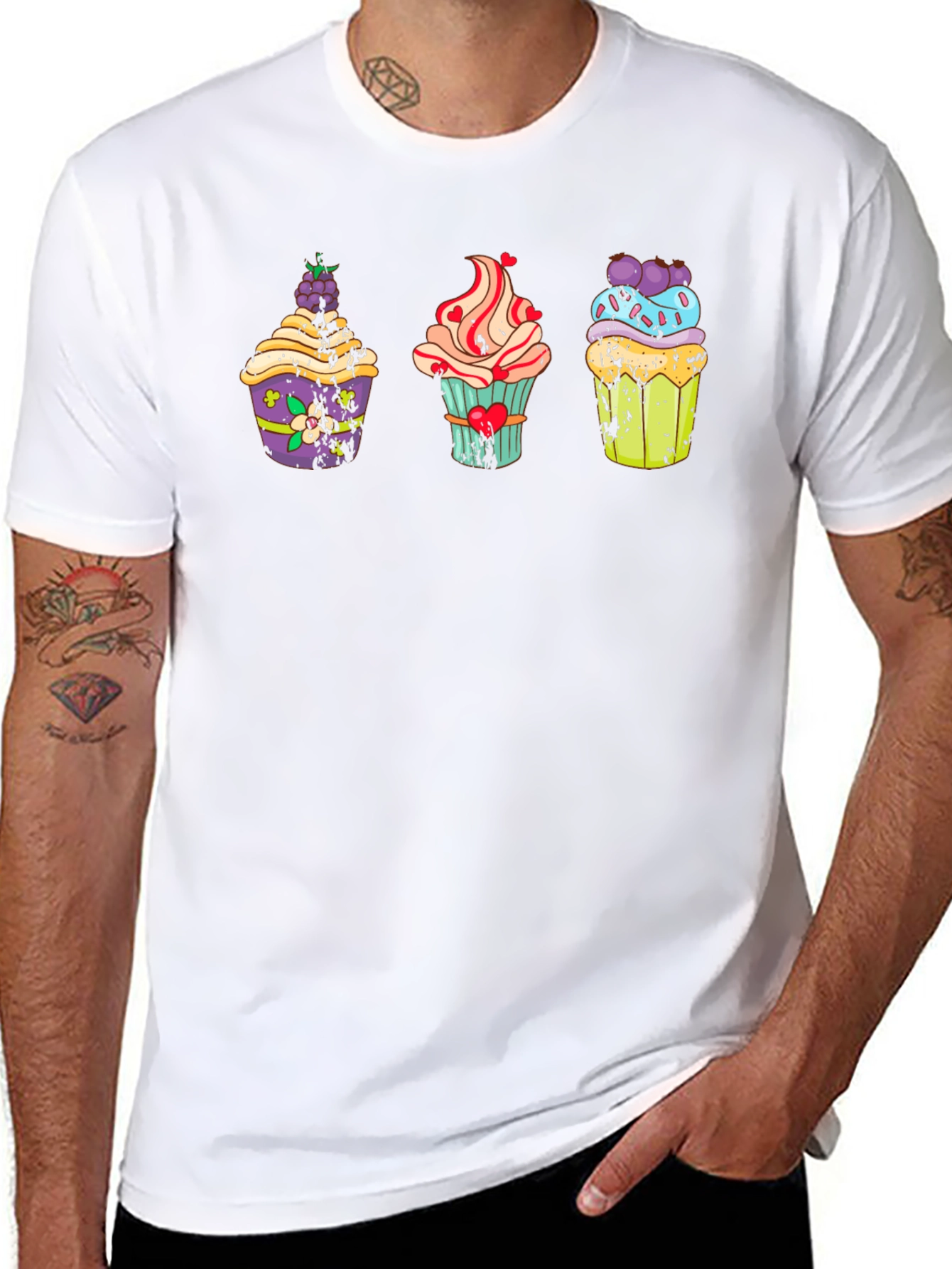 Cupcake Graphic T-Shirt - Unique Dessert Design Tee