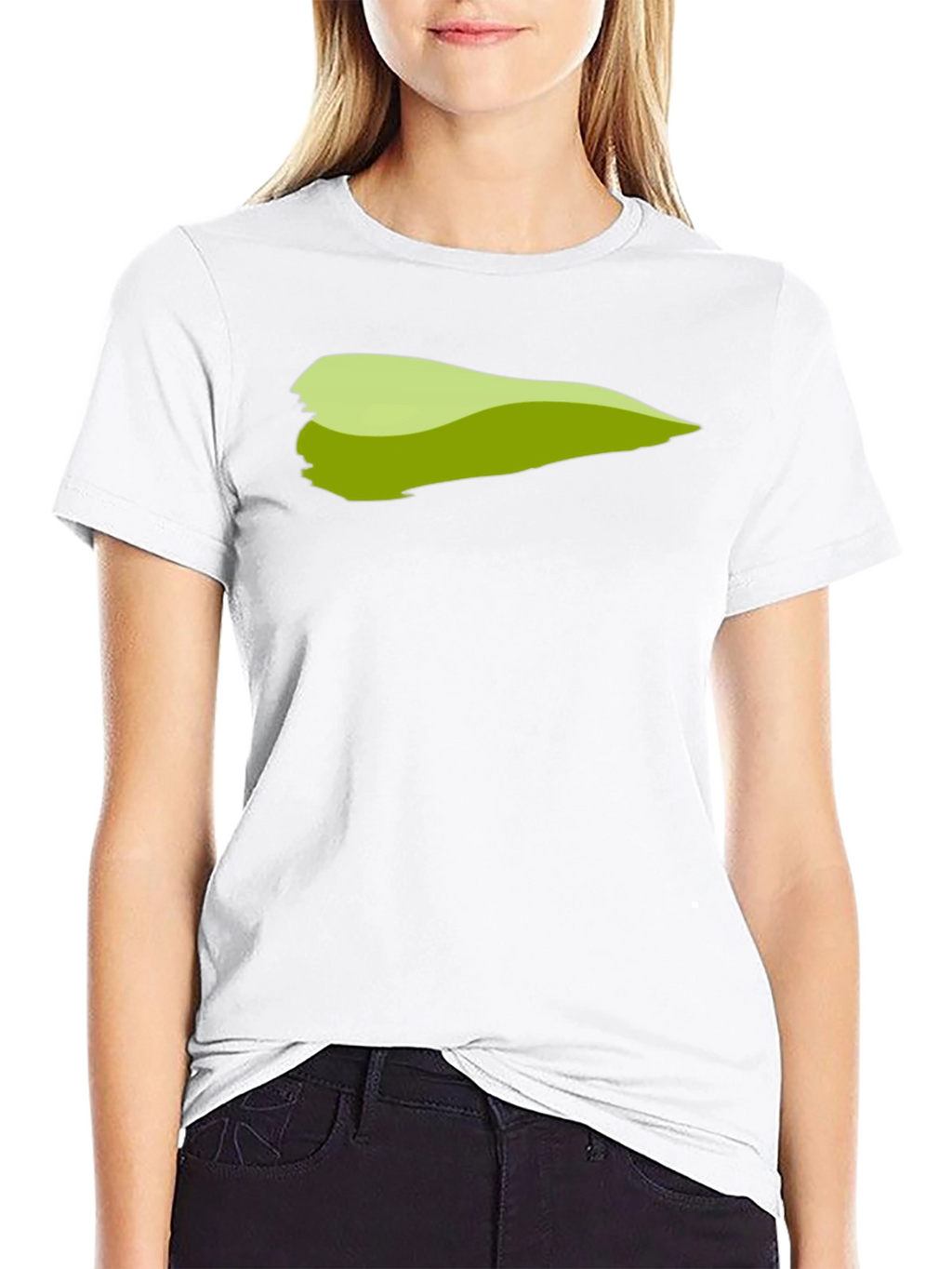 Green Brush Stroke Graphic T-Shirt