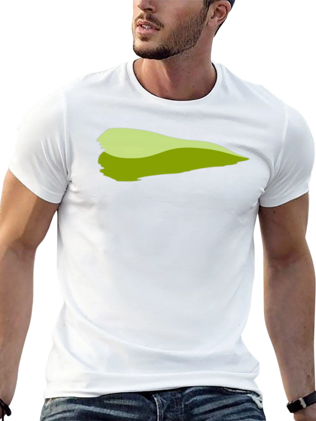 Green Brush Stroke Graphic T-Shirt