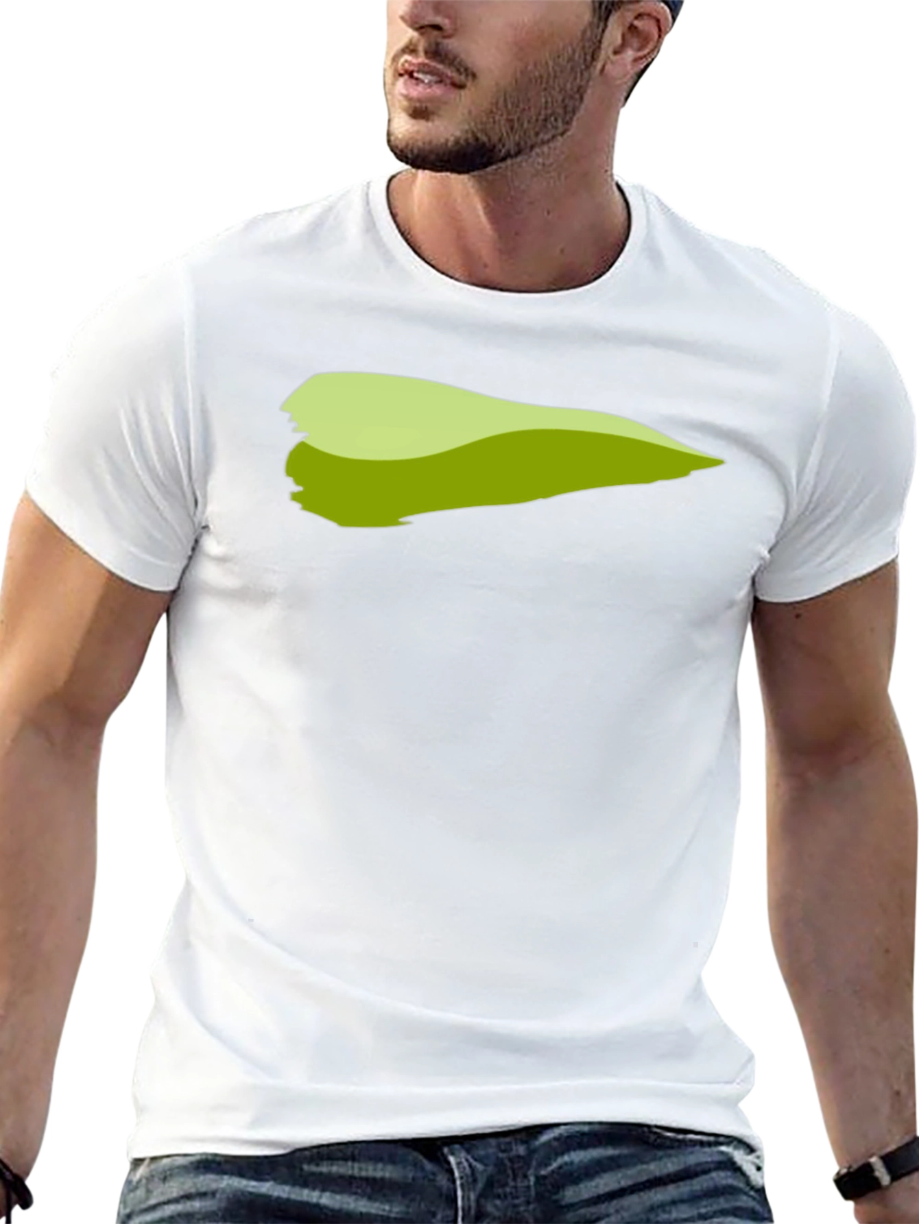 Green Brush Stroke Graphic T-Shirt