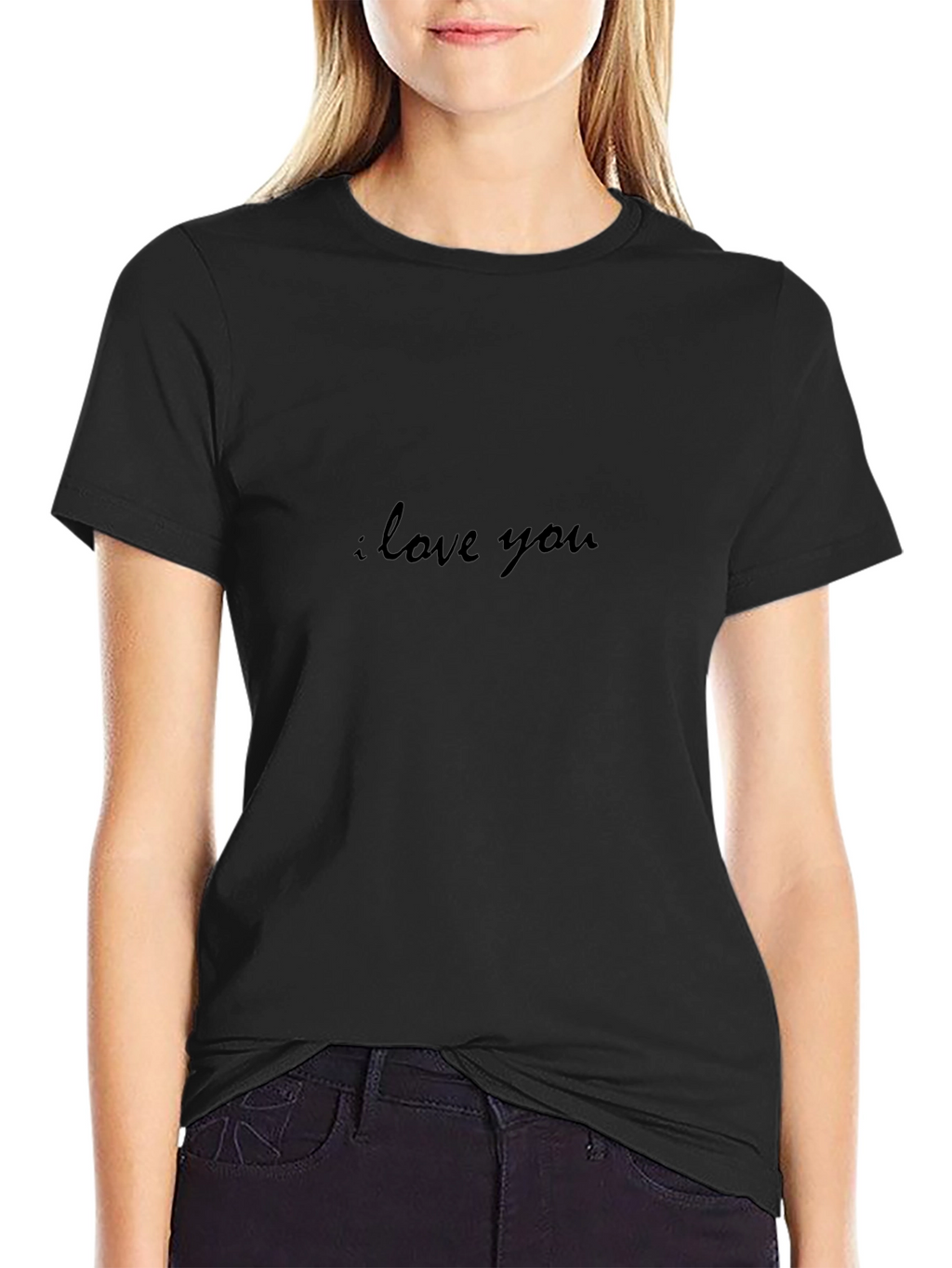 I Love You Black Tee - Stylish Comfort