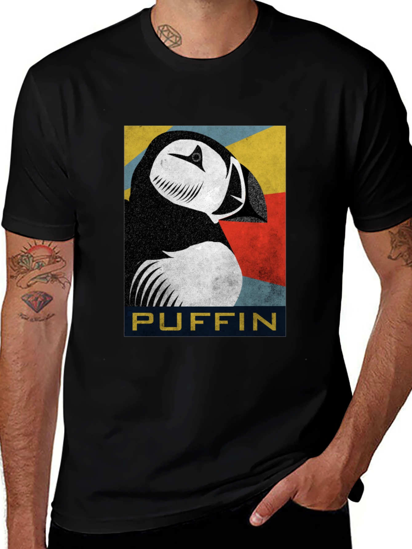 Puffin Graphic T-Shirt - Retro Bird Lover Tee