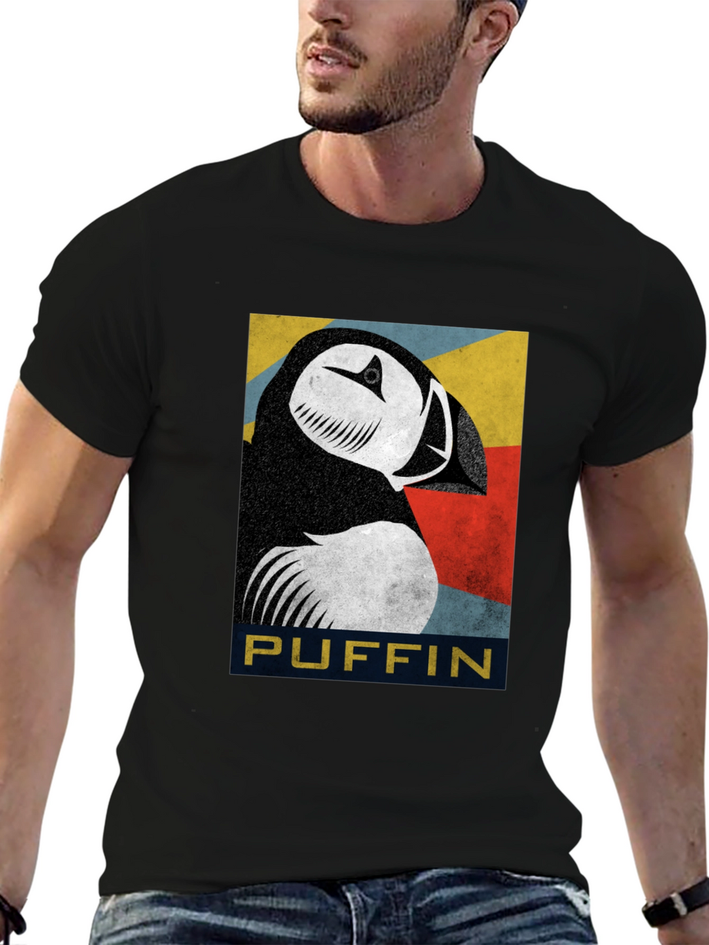 Puffin Graphic T-Shirt - Retro Bird Lover Tee