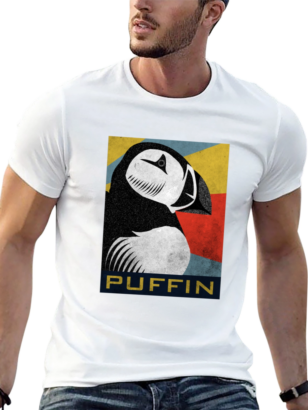 Puffin Graphic T-Shirt - Retro Bird Lover Tee