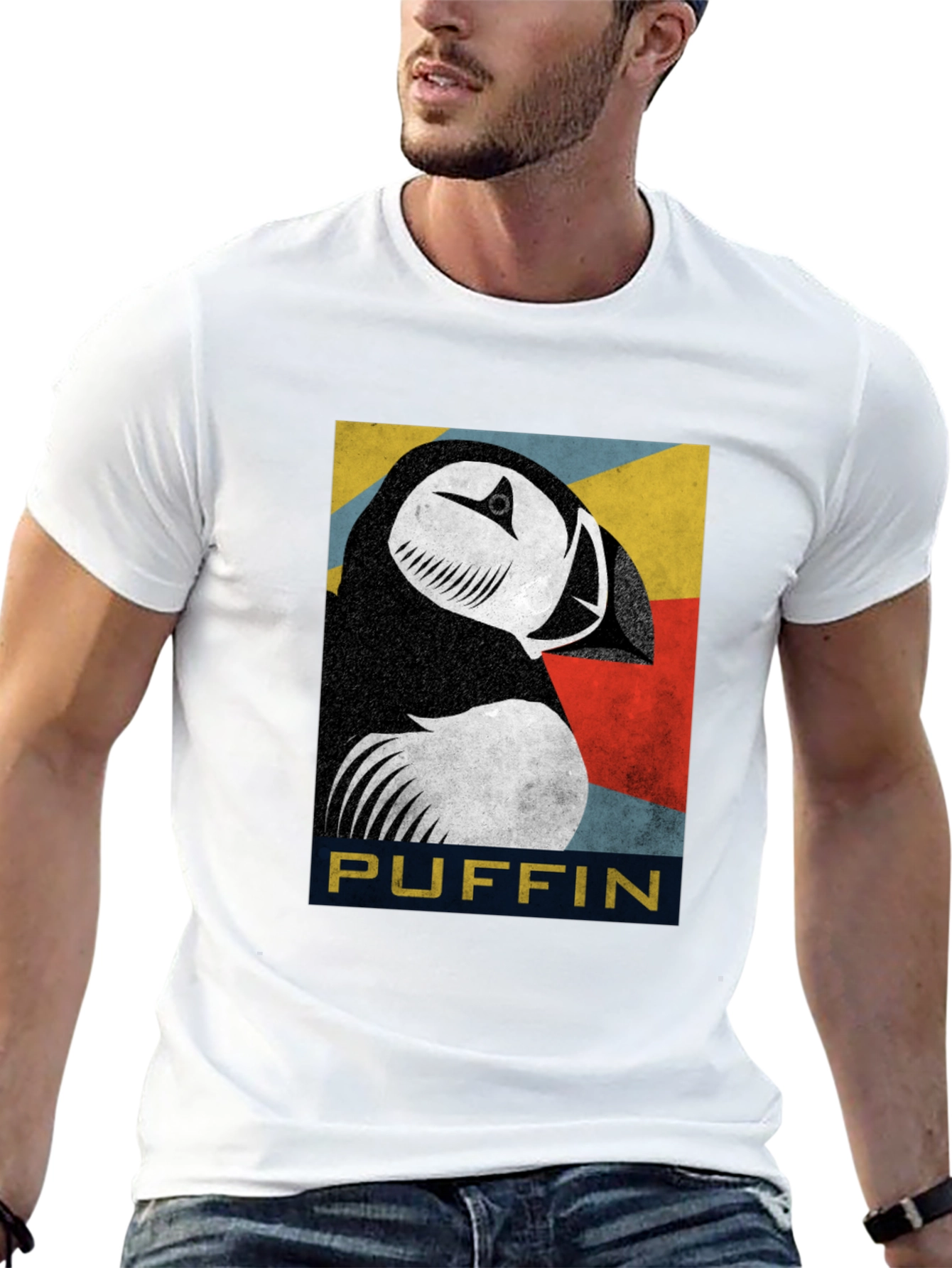 Puffin Graphic T-Shirt - Retro Bird Lover Tee