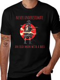 Never Underestimate Old Man with Bass Guitar T-Shirt