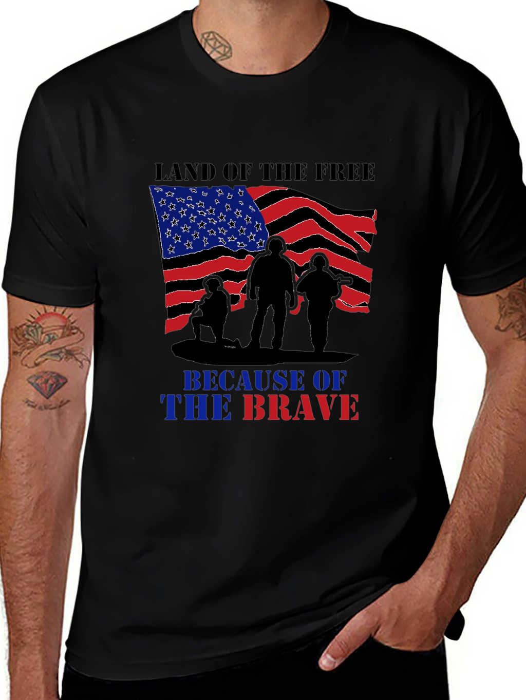 Land of Free Brave Soldiers Graphic T-Shirt