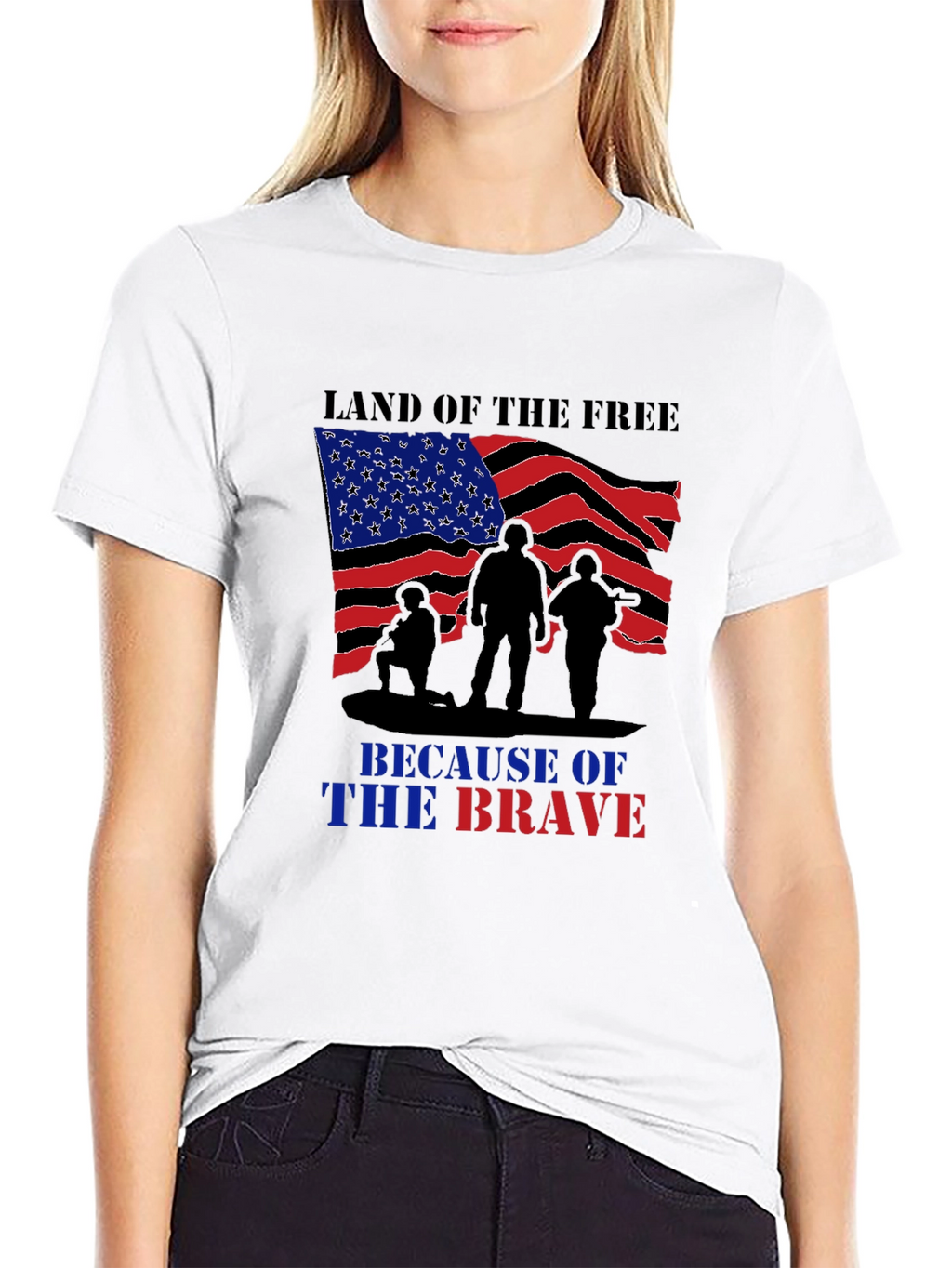 Land of Free Brave Soldiers Graphic T-Shirt