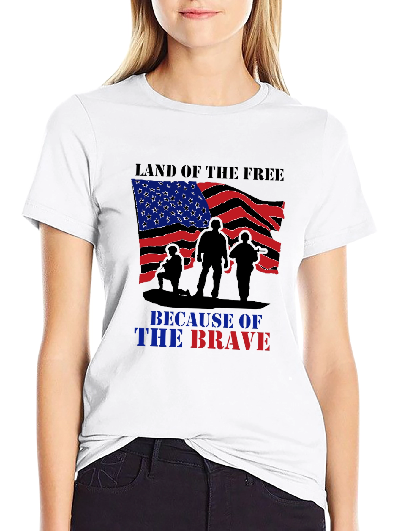 Land of Free Brave Soldiers Graphic T-Shirt