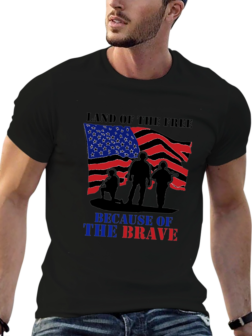 Land of Free Brave Soldiers Graphic T-Shirt