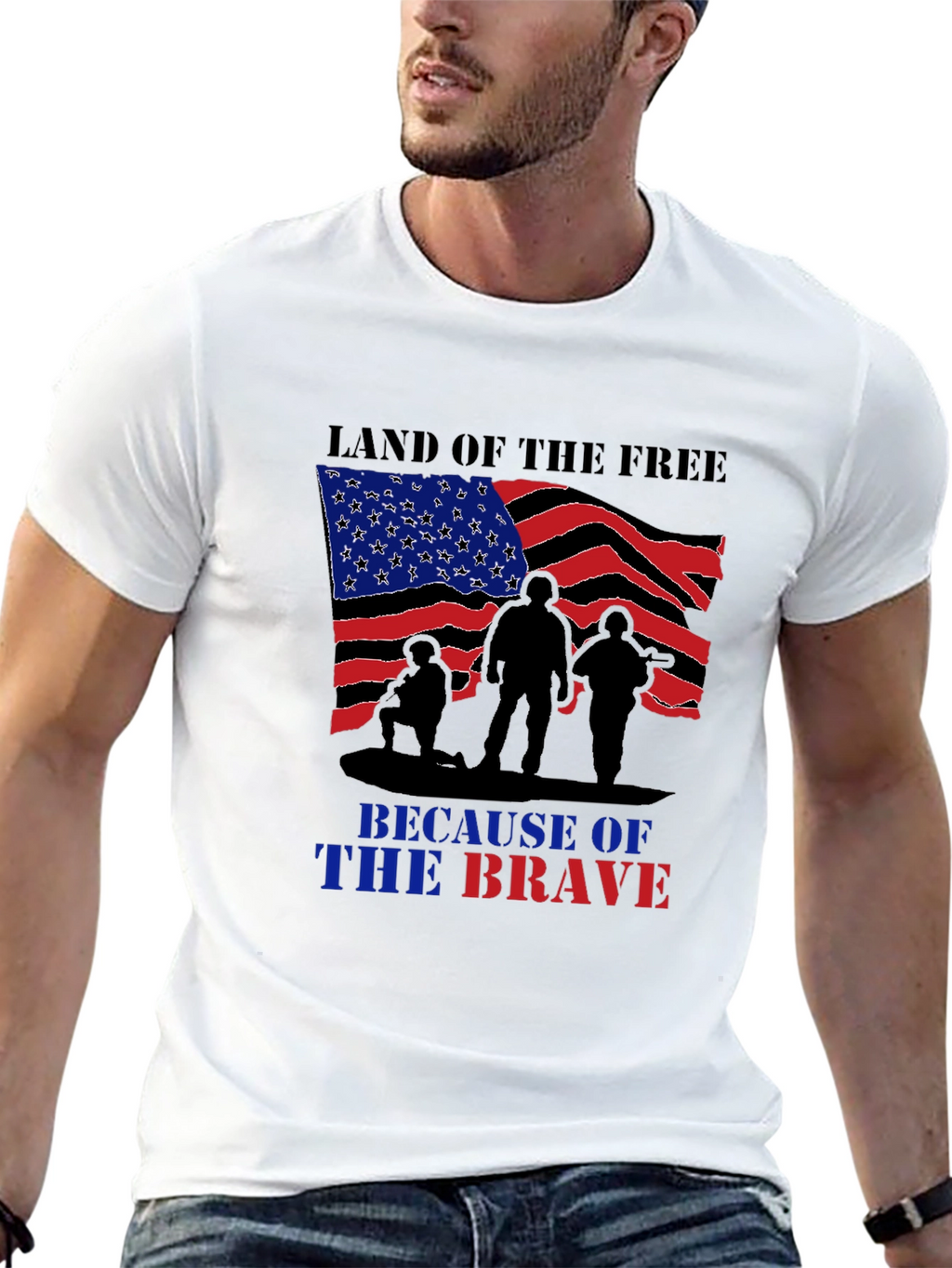 Land of Free Brave Soldiers Graphic T-Shirt