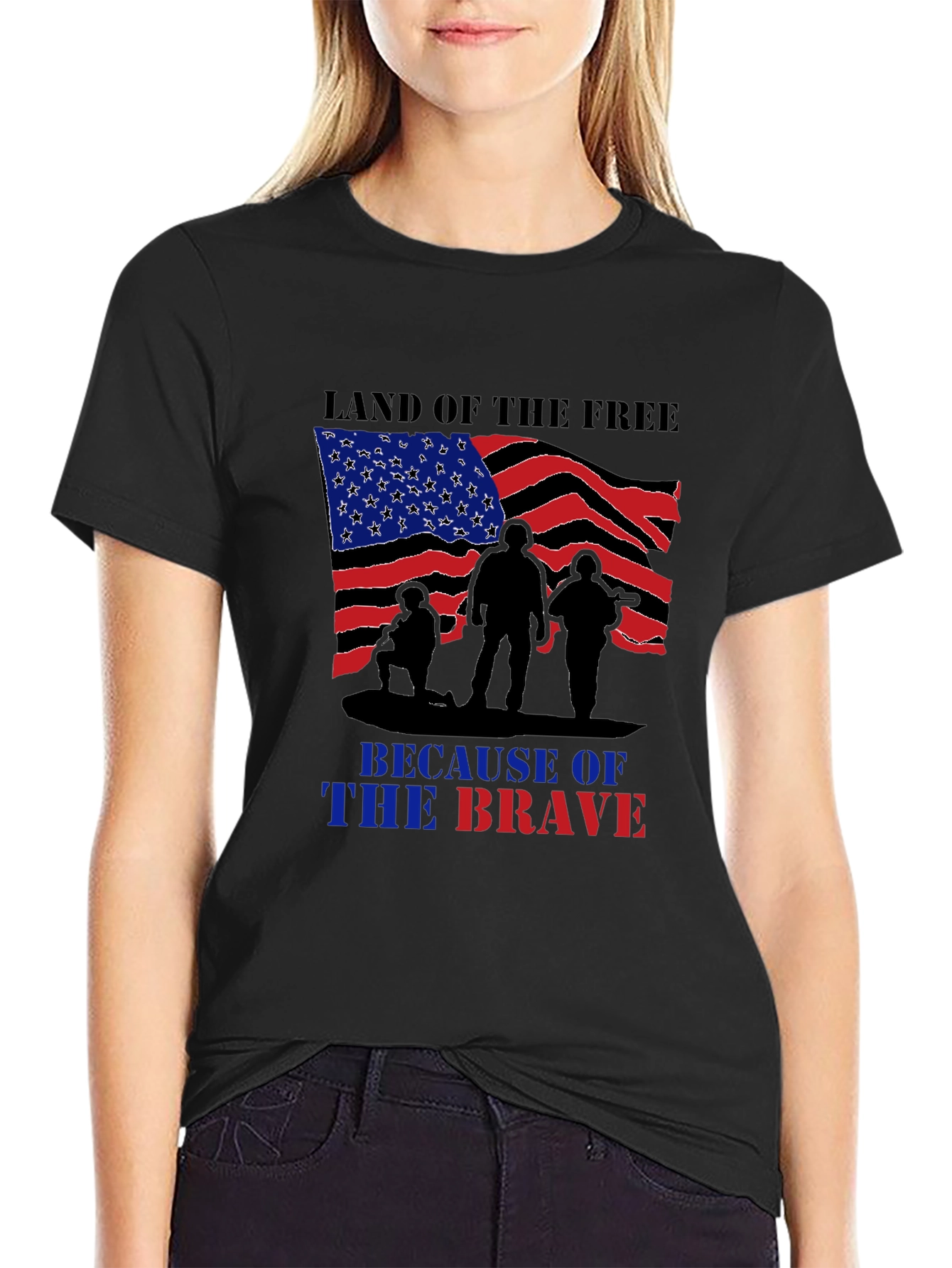 Land of Free Brave Soldiers Graphic T-Shirt