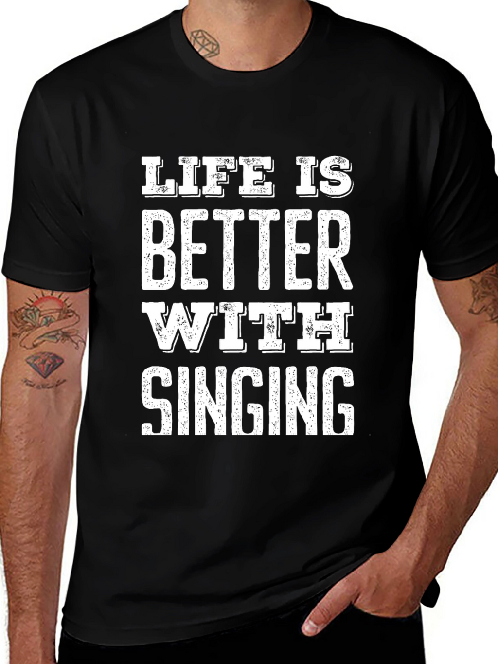 Life is Better with Singing Black T-Shirt