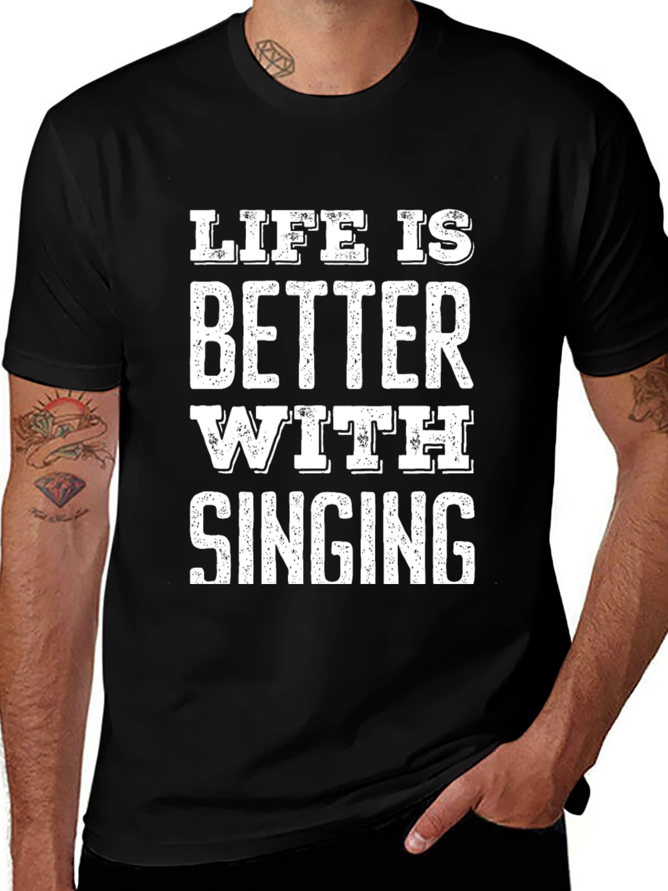 Life is Better with Singing Black T-Shirt