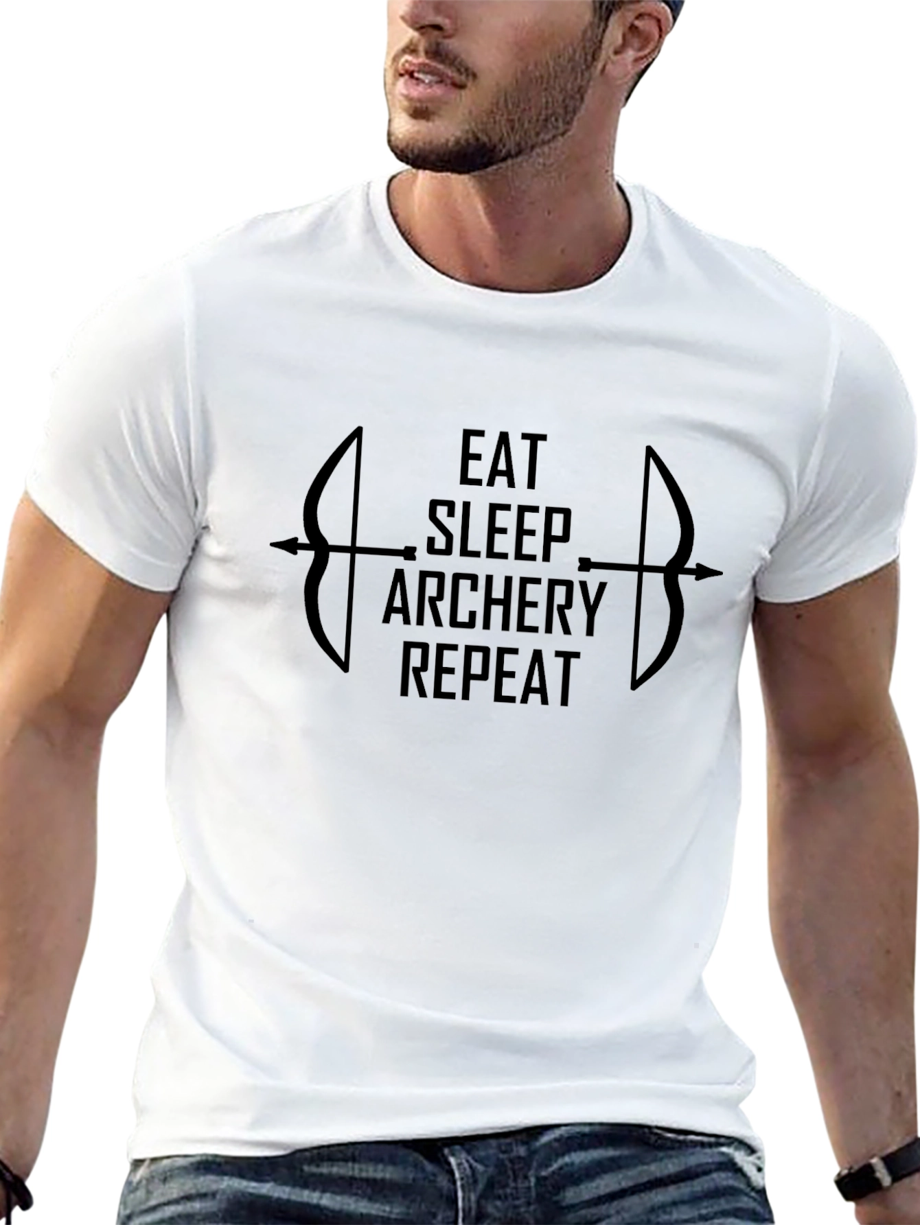 Eat Sleep Archery Repeat Black T-Shirt