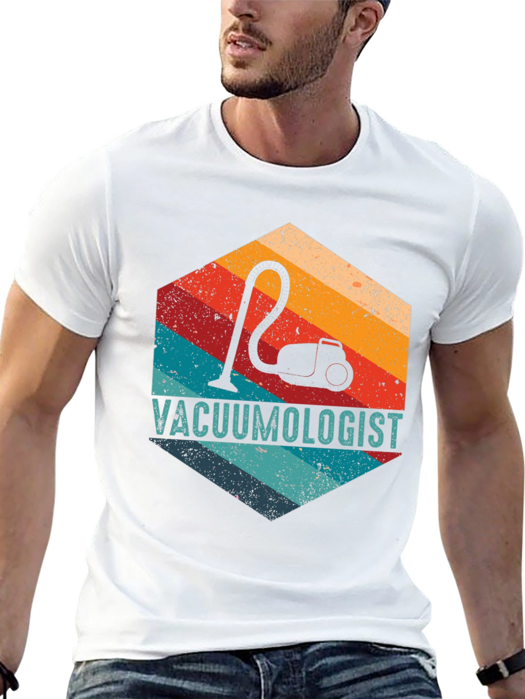 Vacuumologist Retro Hexagon Graphic T-Shirt