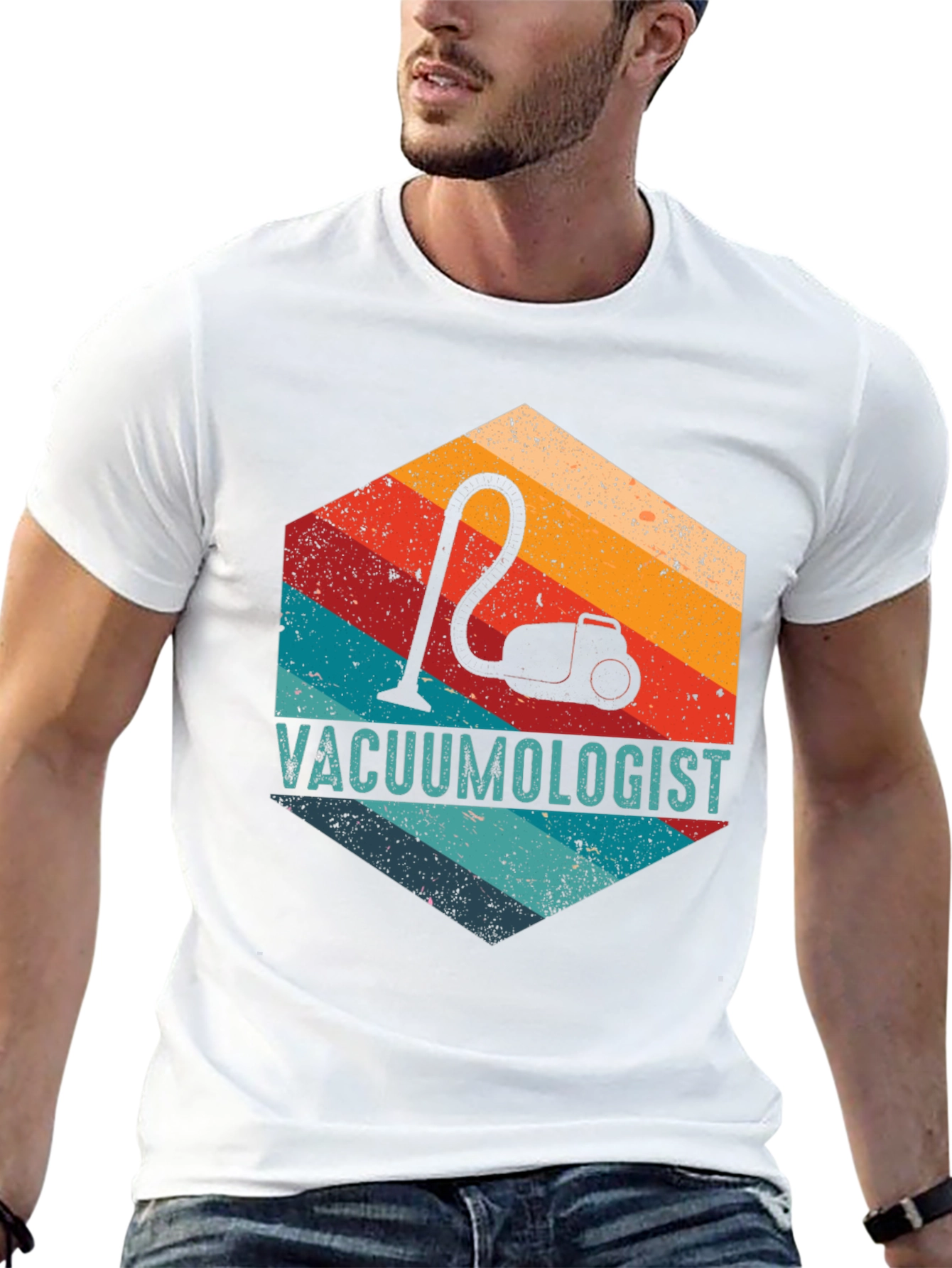 Vacuumologist Retro Hexagon Graphic T-Shirt