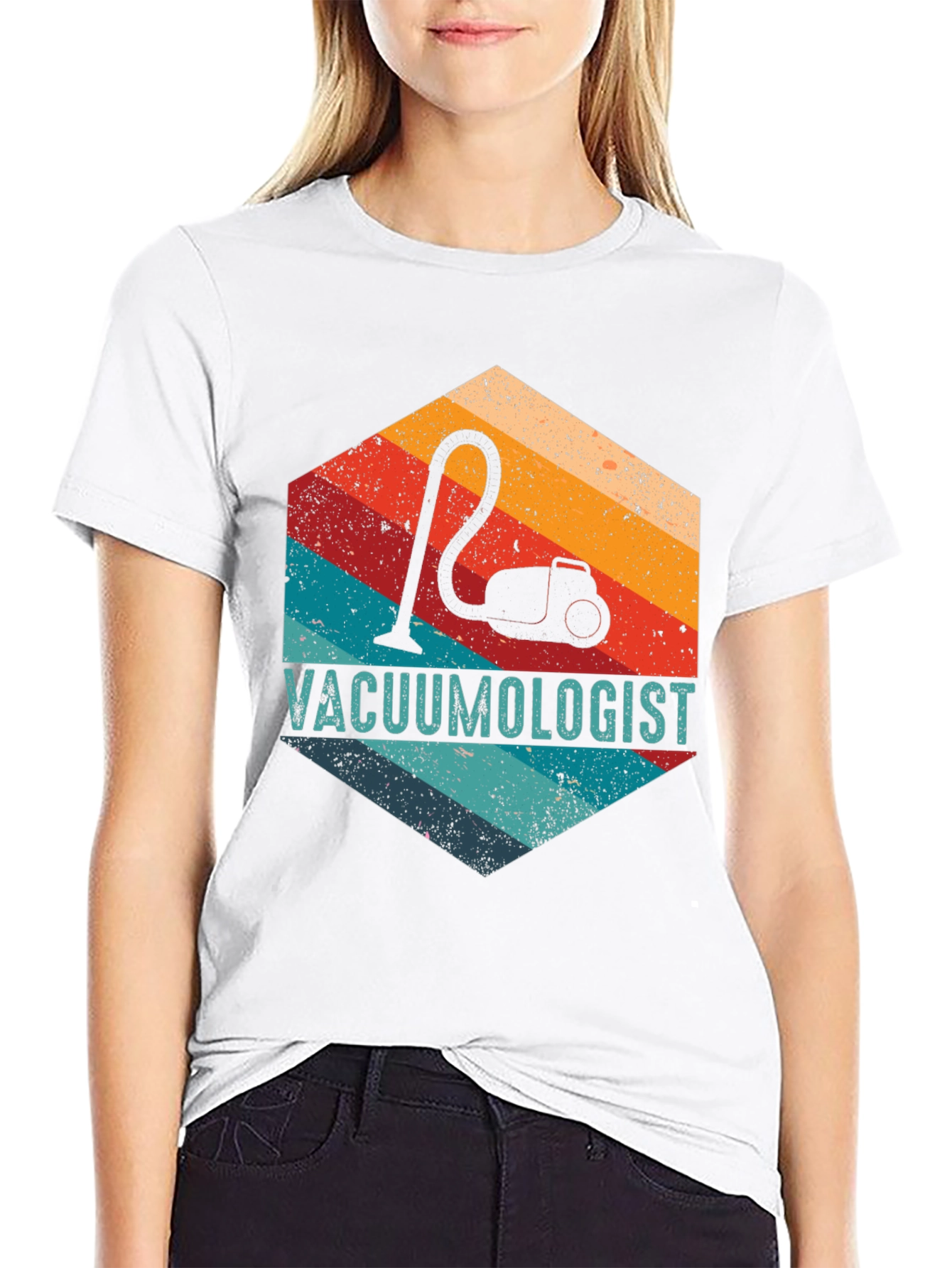 Vacuumologist Retro Hexagon Graphic T-Shirt
