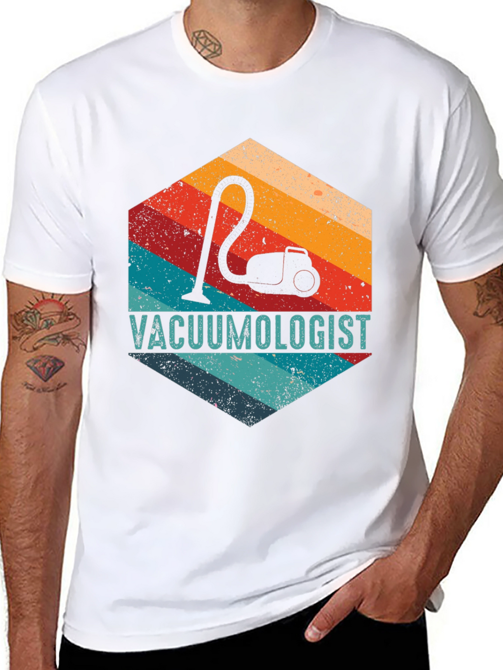 Vacuumologist Retro Hexagon Graphic T-Shirt