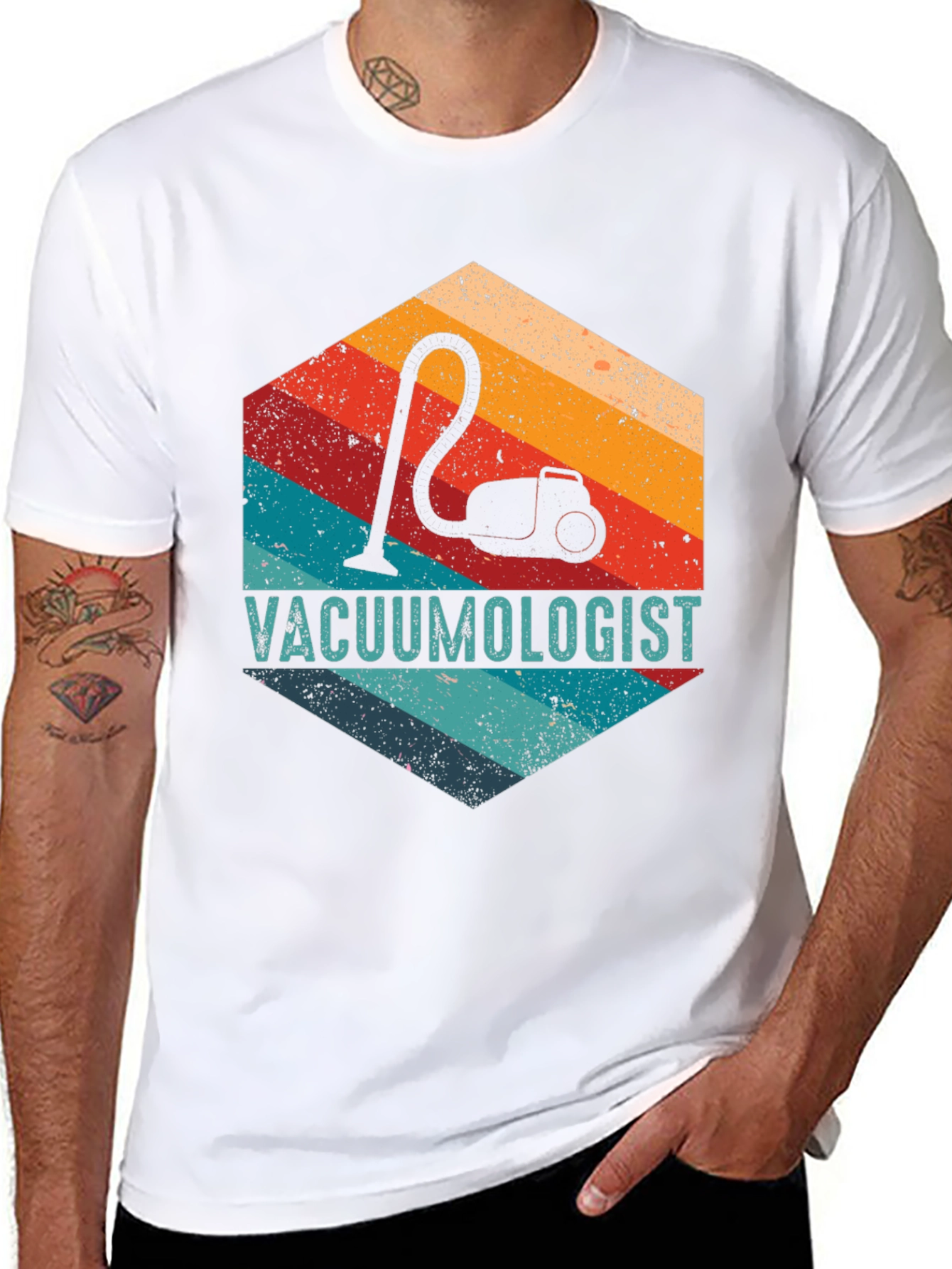 Vacuumologist Retro Hexagon Graphic T-Shirt
