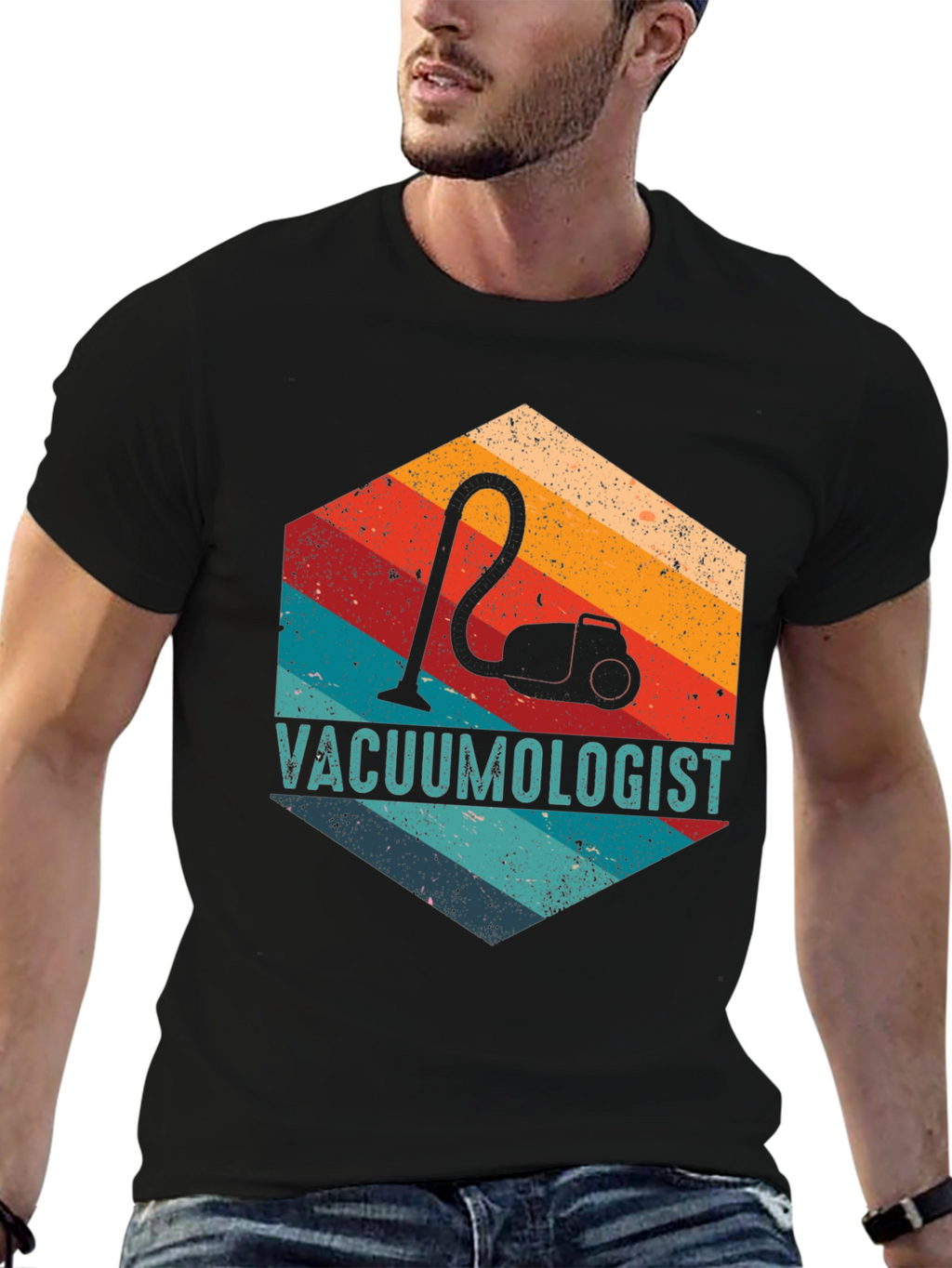 Vacuumologist Retro Hexagon Graphic T-Shirt