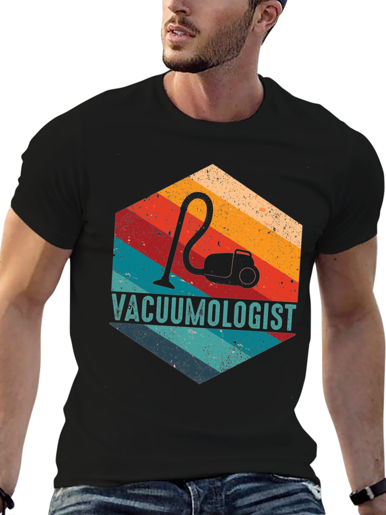 Vacuumologist Retro Hexagon Graphic T-Shirt