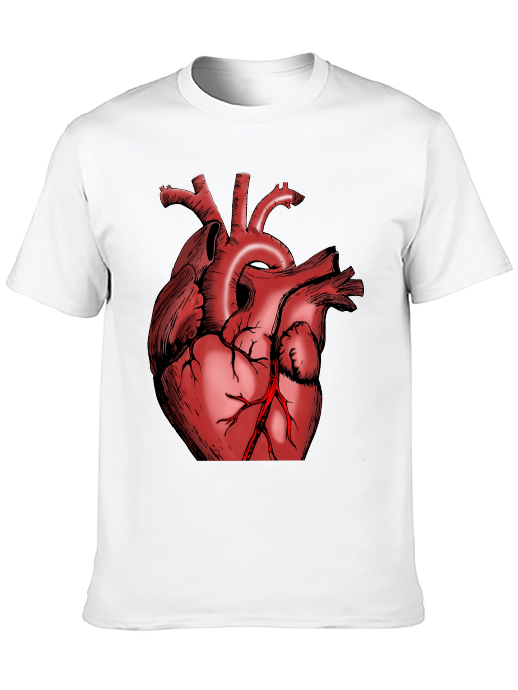 Anatomical Heart Graphic Tee - Black Cotton T-Shirt