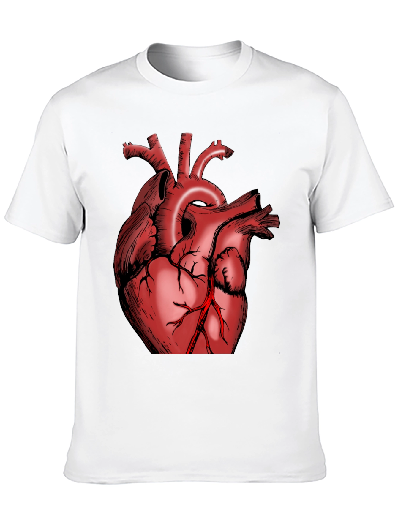 Anatomical Heart Graphic Tee - Black Cotton T-Shirt