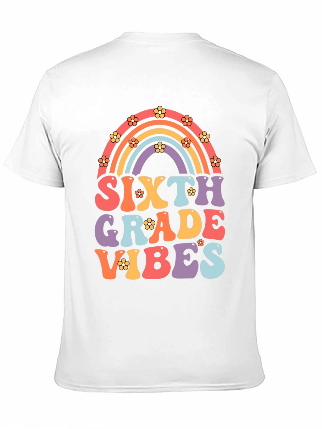 Sixth Grade Vibes Retro Rainbow T-Shirt