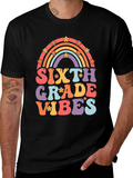 Sixth Grade Vibes Retro Rainbow T-Shirt