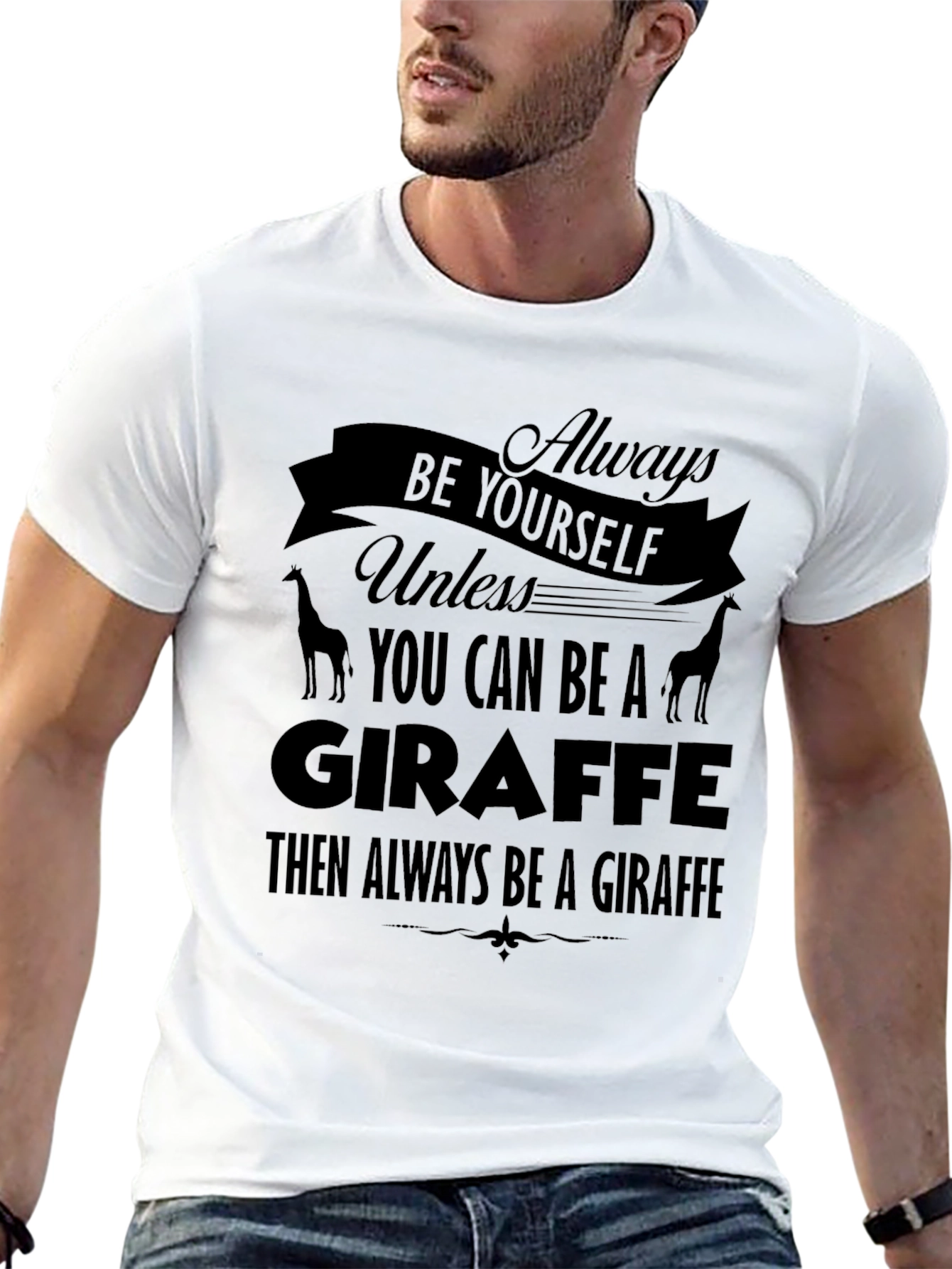 Giraffe Graphic Tee - Always Be Yourself T-Shirt