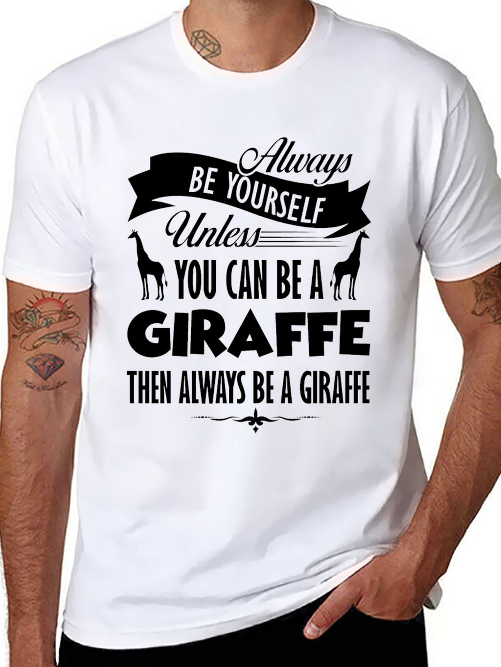 Giraffe Graphic Tee - Always Be Yourself T-Shirt