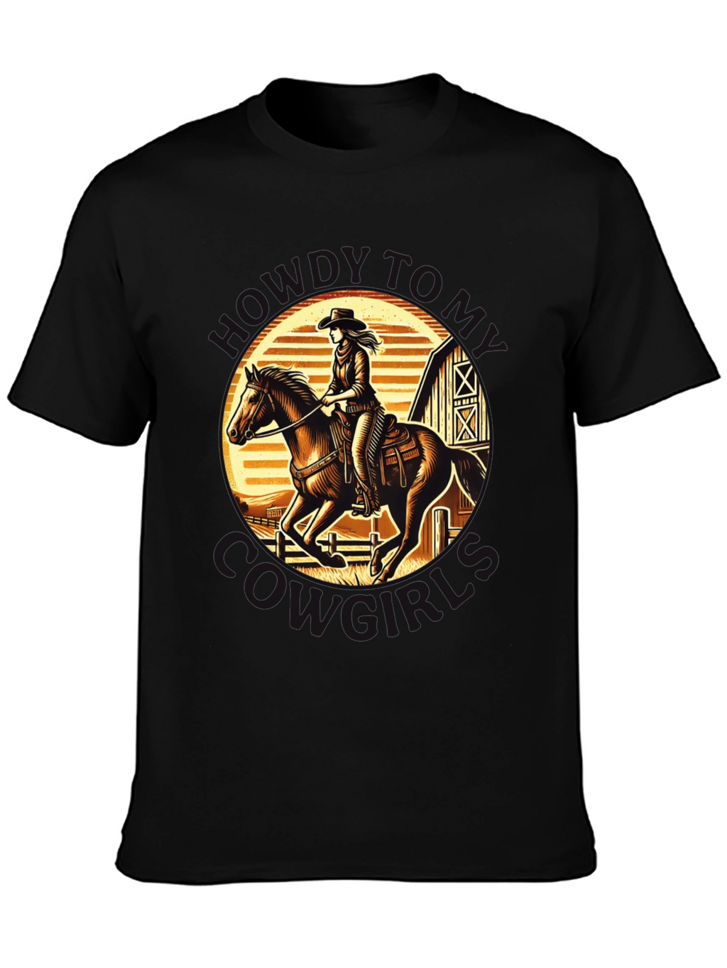 Cowgirl Horse Riding T-Shirt - Western Graphic Tee