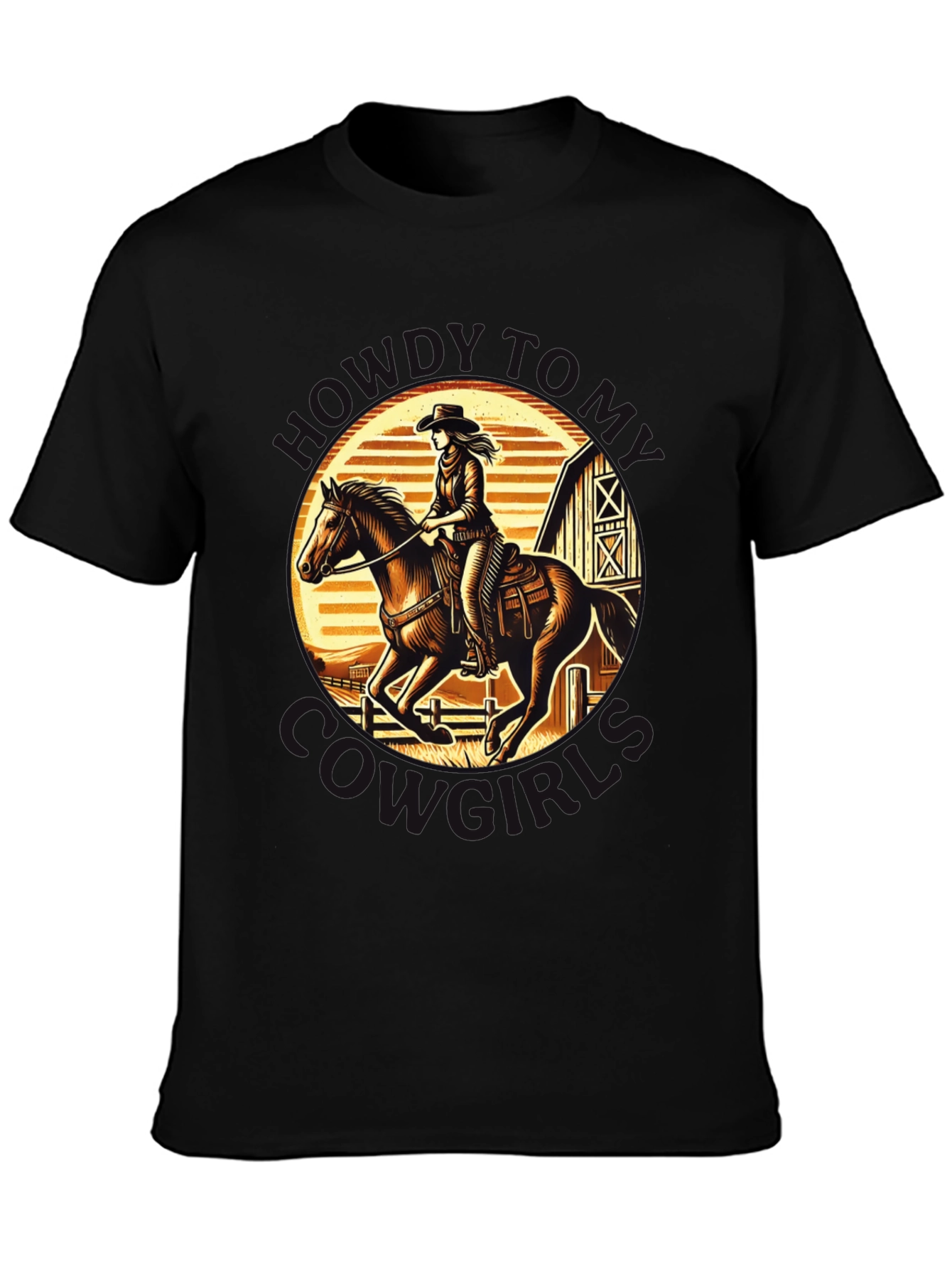 Cowgirl Horse Riding T-Shirt - Western Graphic Tee