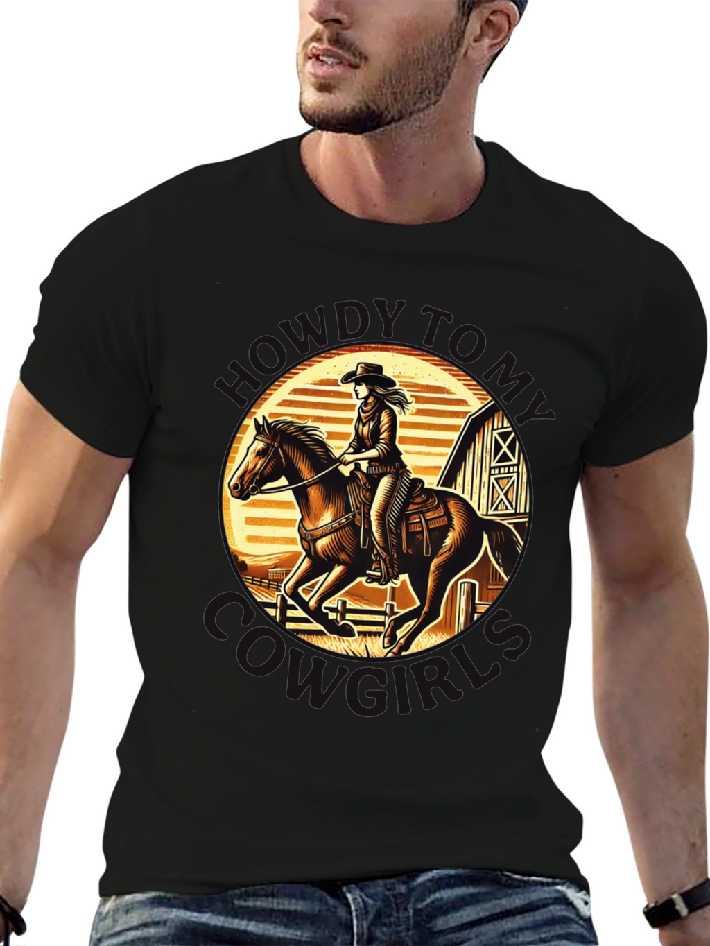 Cowgirl Horse Riding T-Shirt - Western Graphic Tee