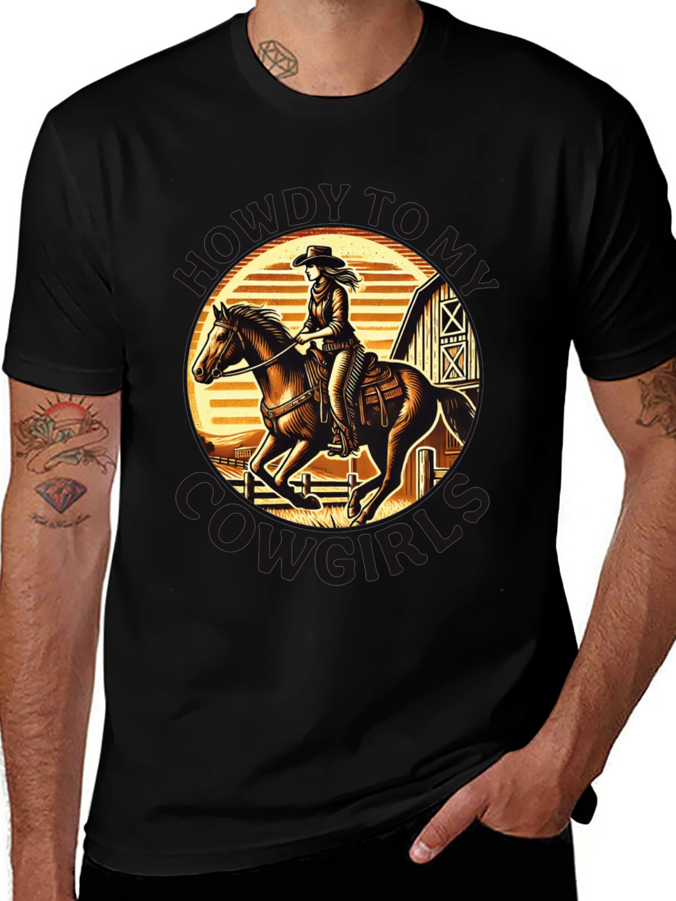 Cowgirl Horse Riding T-Shirt - Western Graphic Tee