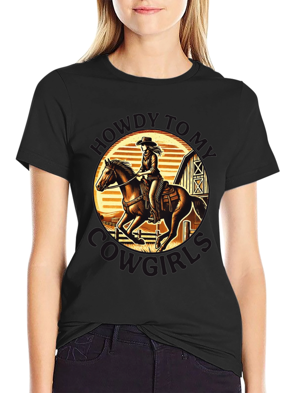 Cowgirl Horse Riding T-Shirt - Western Graphic Tee