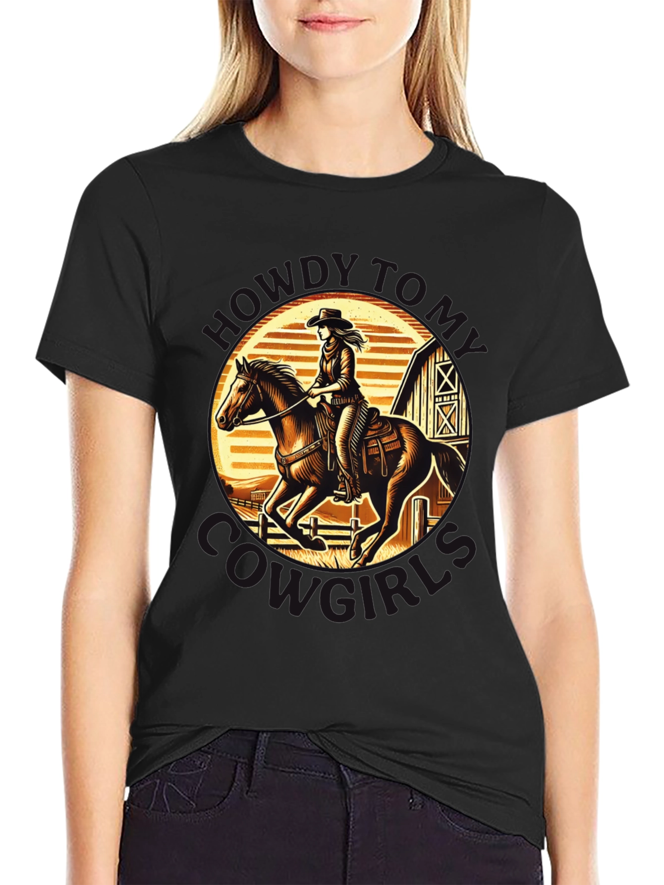 Cowgirl Horse Riding T-Shirt - Western Graphic Tee