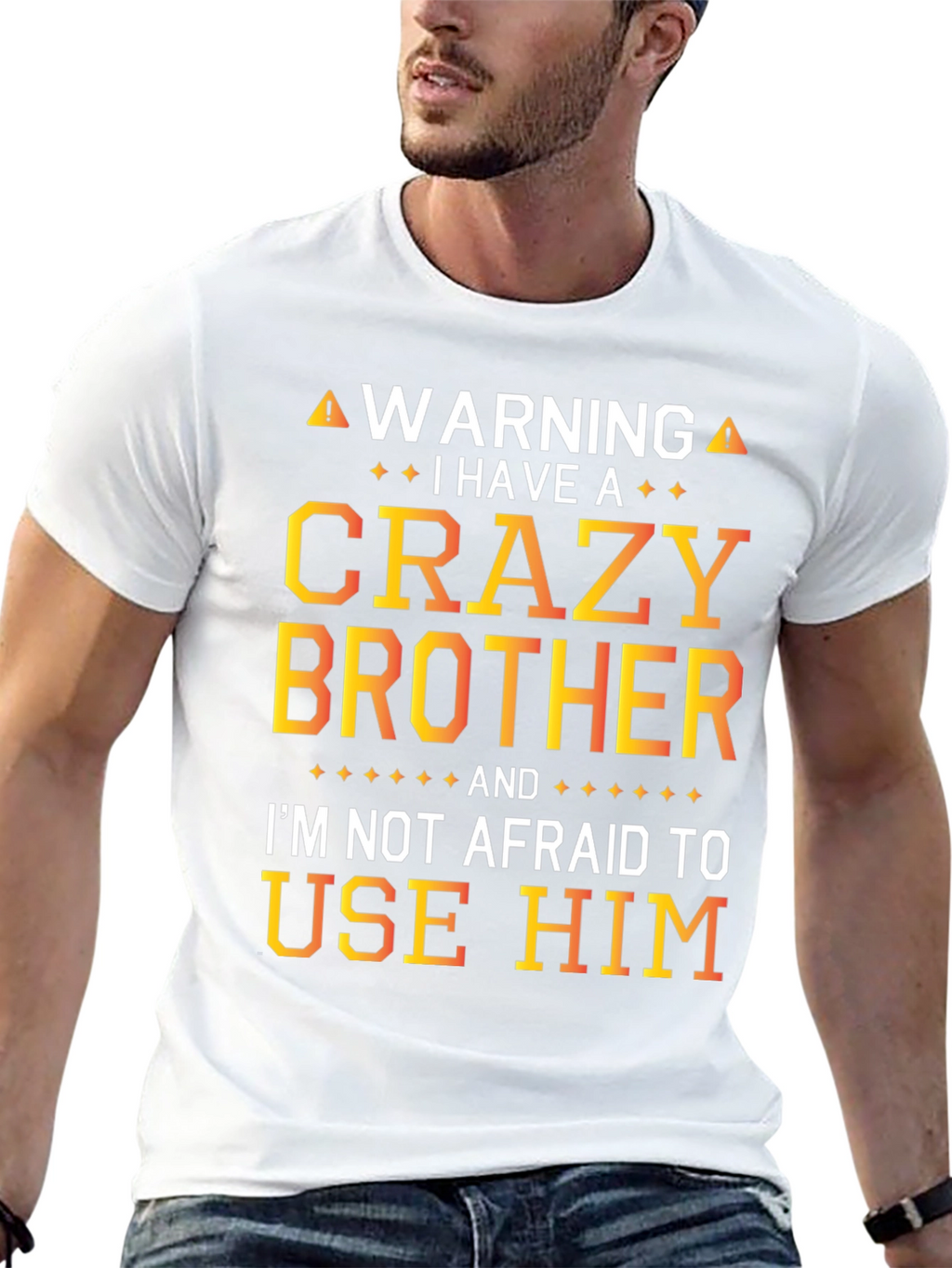 Crazy Brother Warning Graphic T-Shirt