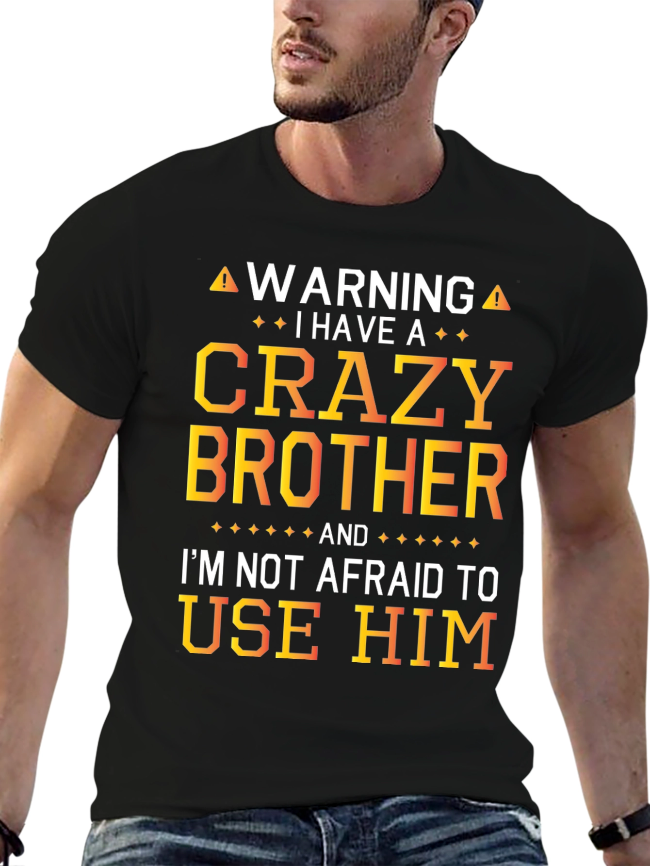 Crazy Brother Warning Graphic T-Shirt