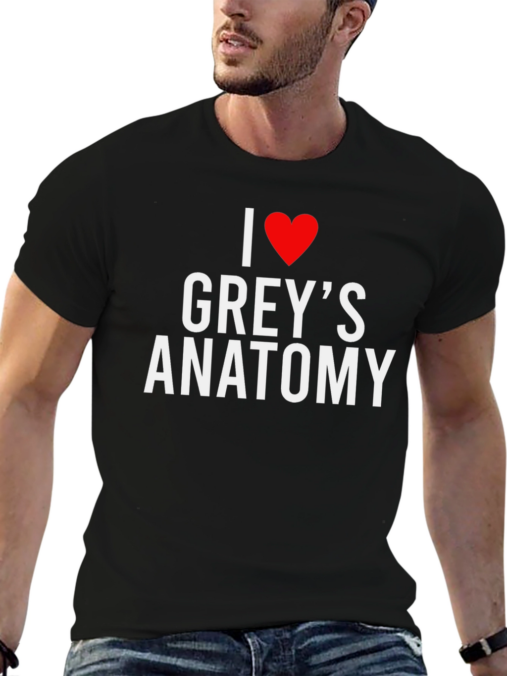 I Love Greys Anatomy Black T-Shirt