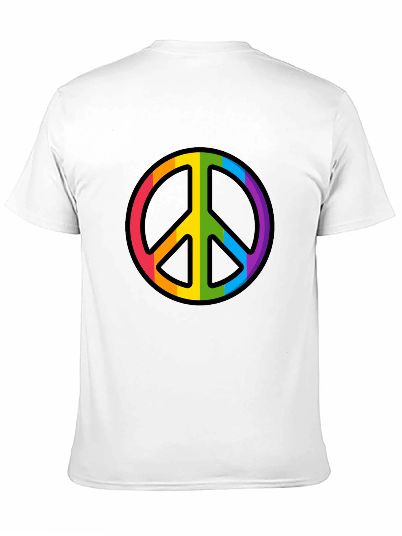 Rainbow Peace Sign Black T-Shirt