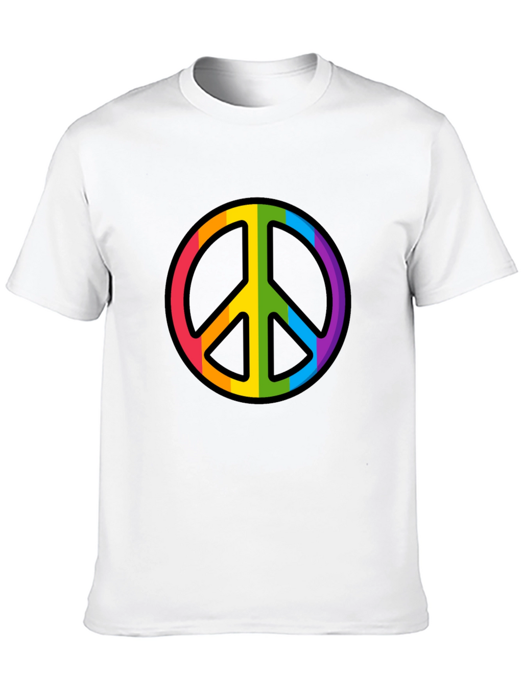 Rainbow Peace Sign Black T-Shirt