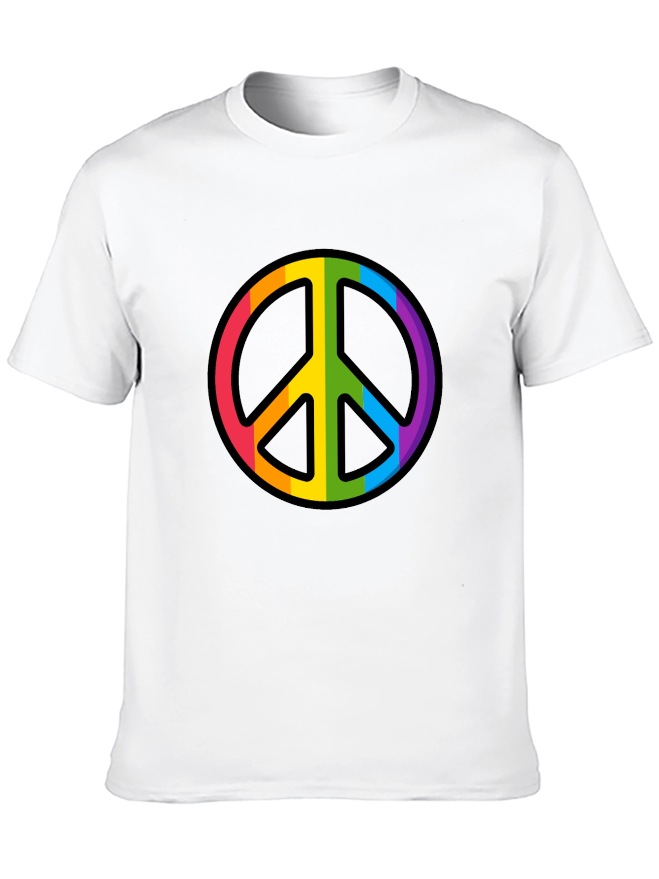 Rainbow Peace Sign Black T-Shirt