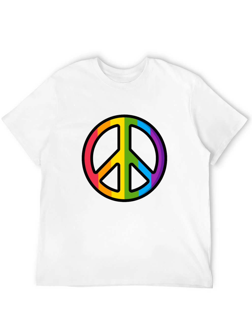 Rainbow Peace Sign Black T-Shirt